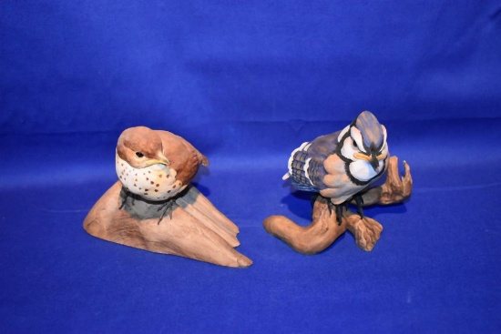 (2) VINTAGE DANBURY MINT BIRD FIGURES, 1-BABY SONG