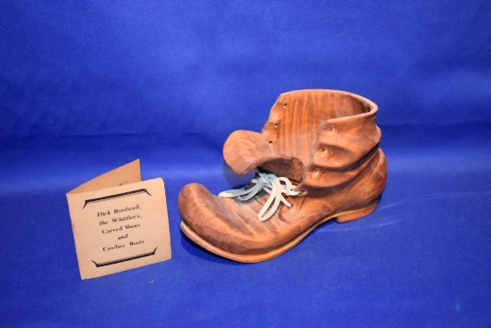 DICK BORDWELL THE WITTLERS WOOD CARVED SHOE