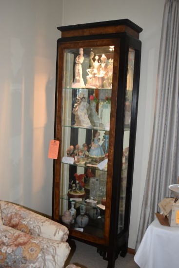 MID CENTURY MODERN TALL NARROW CURIO CABINET