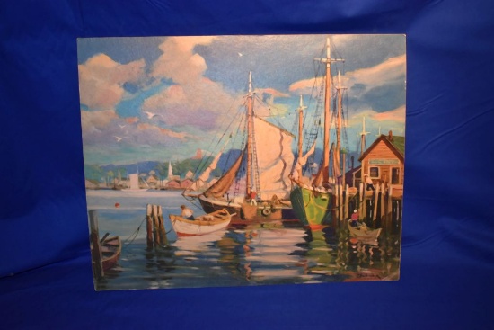 VINTAGE PRINT BY IVRY E. SMITH, GLOUCESTER, PRINT ON