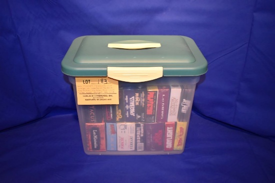 TOTE W/20 VHS TAPES, VARIOUS CATAGORIES: SPARTACUS,