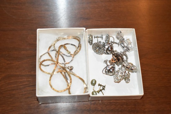 (2) BOXES OF EARRINGS & CHAINS