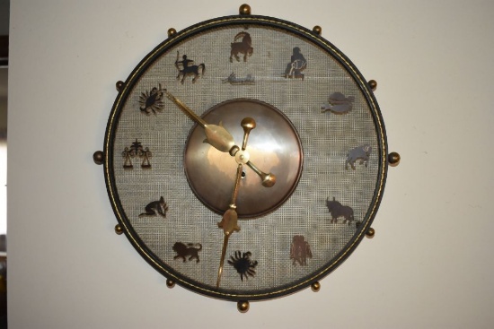 VINTAGE PAUL MARRA MAUTHE ASTOLOGICAL CLOCK, APPROX.