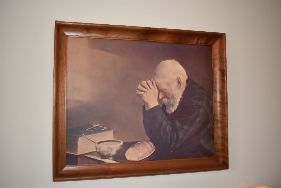 VINTAGE FRAMED PRINT, GRACE, 18-1/4" X 22-1/4"
