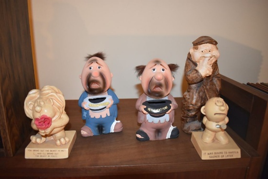 (5) FIGURINES W/MISC. MESSAGES