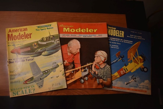 (3) AMERICAN MODELER SPORT/SCALE AIRPLANE MAGAZINES,