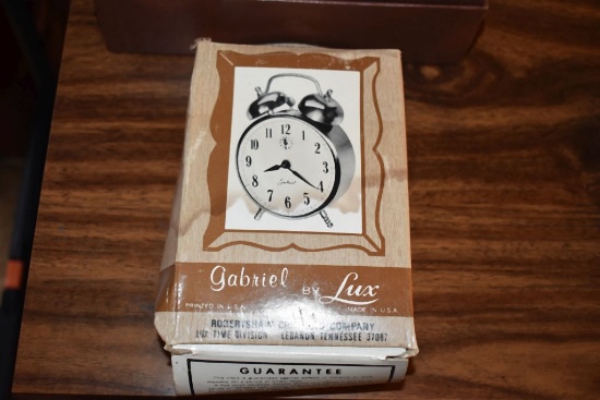GABRIEL BY LUX CLOCK, NIB, COPPER