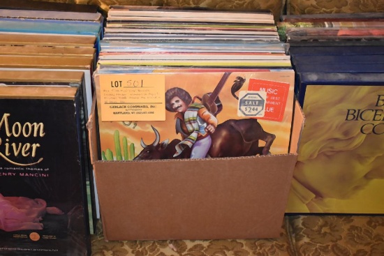BOX W/45+ VINYL RECORDS: FREDDY FENDER, WUNDERLICH