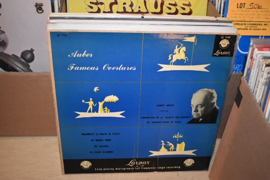 BOX W/45+ VINYL RECORDS: LIGHT CLASSICAL MUSIC,