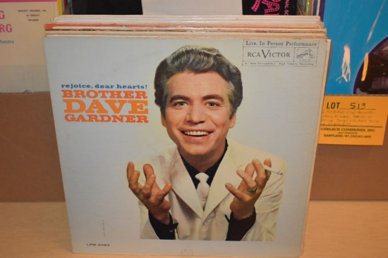 BOX W/45+ VINYL RECORDS: COMEDY, SHOW TUNE,