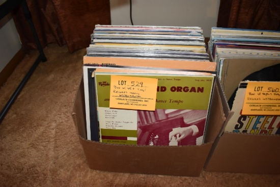BOX W/45+ VINYL RECORDS: MOSTLY INSTRUMENTAL