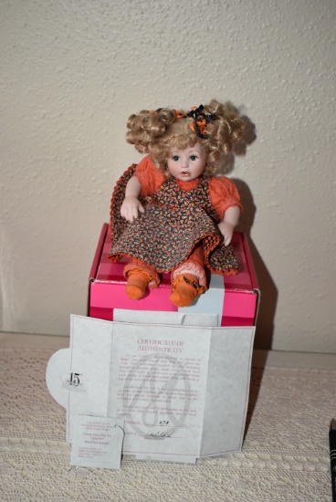 VINTAGE MARIE OSMOND PORCELAIN DOLL COLLECTION;  "CANDI CORN TOT" NO. 378