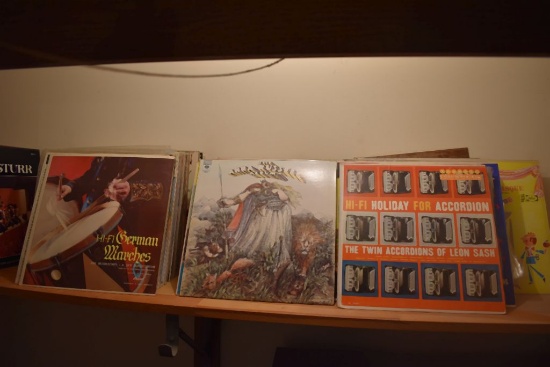 50+ VINYL RECORDS: GERMAN MARCHES, ANNA RUSSELL, ETC.