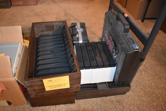 ASSORTED CASSETTE & VHS STORAGE UNITS