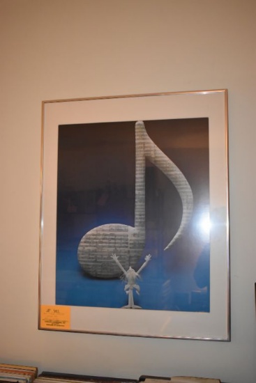 PRINT W/MUSIC CONDUCTOR & MUSICAL NOTE, 30-1/4"H X