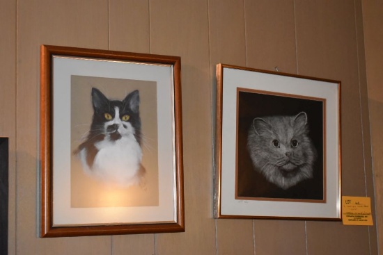 (2) WALL ART HOME DECOR CATS, APPROX. 16"H X