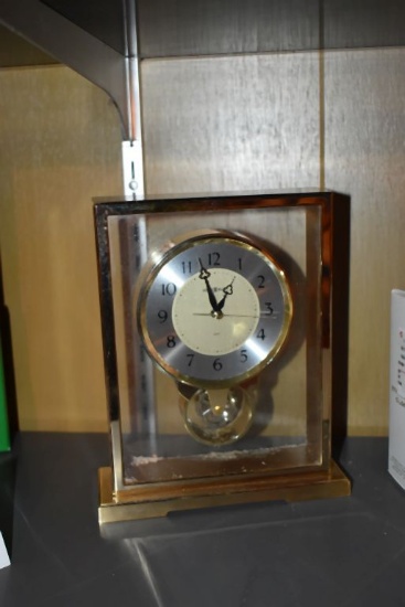 HOWARD MILLER GOLD CLOCK, APPROX. 8"T X 6"W