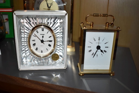 TEERMAN GOLD CLOCK, STARBURST CRYSTAL CLOCK