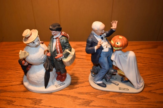 NORMAN ROCKWELL PORCELAIN FIGURINE GRANDPA SNOWMAN,