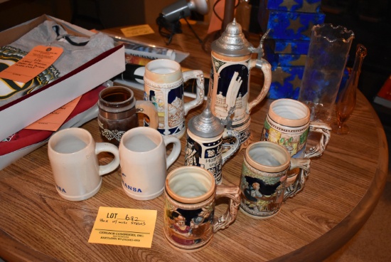 BOX OF MISC. STEINS