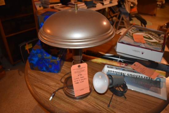 VINTAGE BRASS LAMP & ELECTRIC TABLE LIGHT