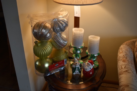 CHRISTMAS CANDLES WITH STANDS, SANTA AND MOOSE BATTERY OPERATED CHRISTMAS DECORATIVE LIGHT,