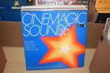 BOX W/45+ VINYL RECORDS: CINEMAGIC SOUNDS,