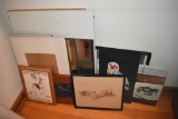 MIRROR, PRINTS, BOARD, PLASTIC SLATS, ETC.