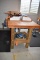 WOODEN WORKBENCH WITH ATTACHED 10