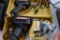 (2) WELLER SOLDERING IRONS AND BOX WITH ACCESSORIES,