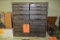 GRAY METAL PARTS STORAGE CONTAINER, 16 COMPARTMENT