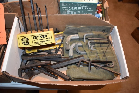 BOX W/ASSORTED ALLEN WRENCHES & HOLDERS
