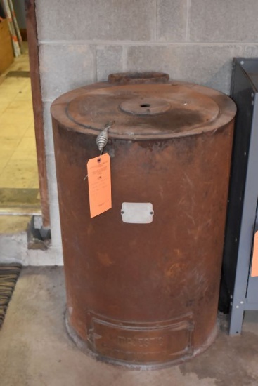 VINTAGE MAJESTIC WOOD BURNER, 21" DIA. X APPROX. 31"H