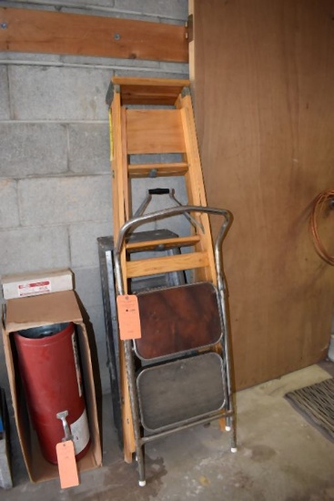 3' ALUMINUM LADDER, 5' WOOD STEP LADDER,