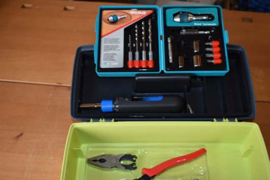 KESON PLIERS & SCREWDRIVER AND DRILL BITS IN TOOLBOX
