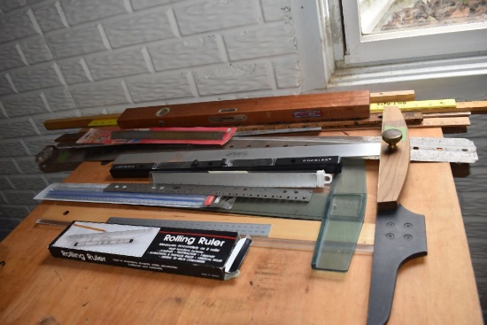 T-SQUARES, LEVEL, RULERS, ETC.