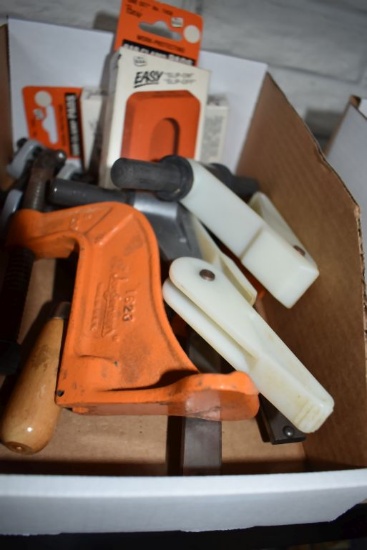 BIN OF ASSORTED CLAMPS