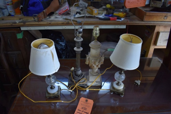 PAIR OF SMALL LAMPS AND (2) MISC. LAMPS - (4) TOTAL,