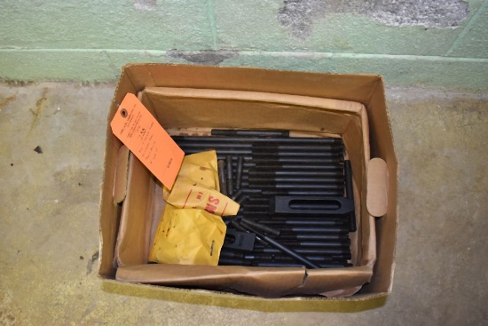 BOX OF DOUBLE ENDED THREADED RODS WITH HOLD DOWNS