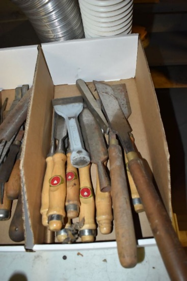 BOX OF MISC. WOOODWORKING TOOLS