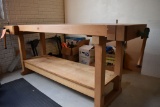 WOODWORKING BENCH WITH ATTACHED WOOD VISES, 81