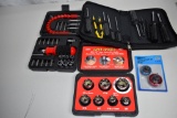 (3) SMALL TOOL SETS WITH BITS, SOCKETS,