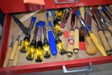 CONTENTS OF 2ND DRAWER; HUGE ASSORTMENT OF CHISELS
