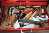 CONTENTS OF 3RD DRAWER; HUGE ASSORTMENT OF CHISELS,