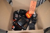 BOX WITH ASSORTED BLACK & DECKER BATTERIES AND MISC. CHARGERS