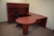 EXECUTIVE STYLE P-TOP DESK, 2 DRAWERS, UPPER DOOR