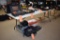 8' WHITE FOLDING TABLE & 8' WOODGRAIN FOLDING TABLE