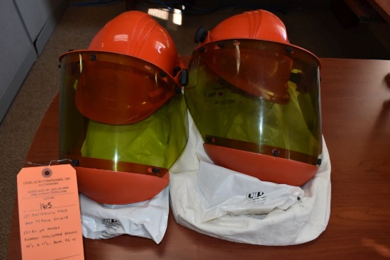 (2) SALISBURY HARD HAT W/FACE SHIELD, (2) PR OF