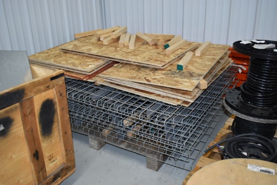 (7) 10' PALLET RACKING BEAMS & (8) WIRE SHELVING,