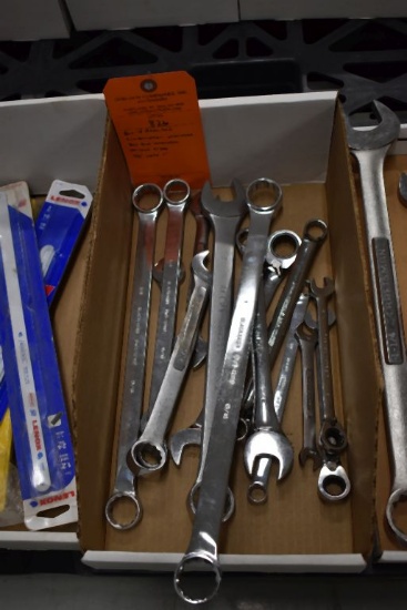 BOX W/ASSORTED COMBINATION WRENCHES, BOX END